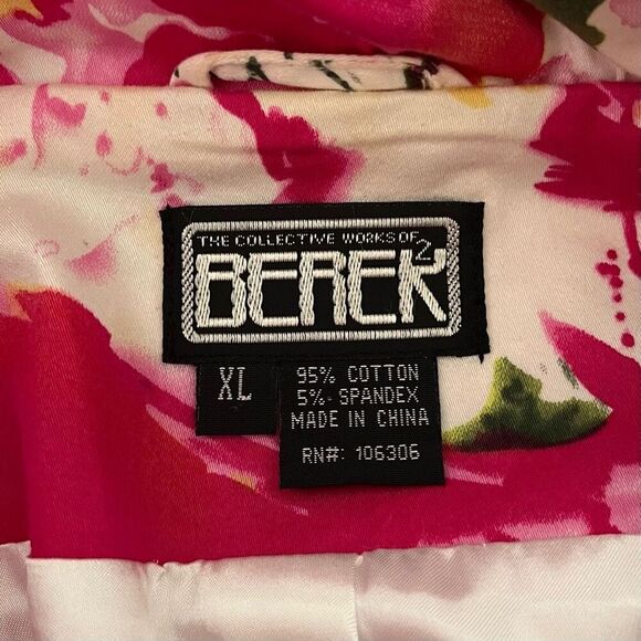 Berek Floral Jacket Extra Large Lagenlook Artsy Rhinestones Full Zip Art To Wear - Picture 11 of 12